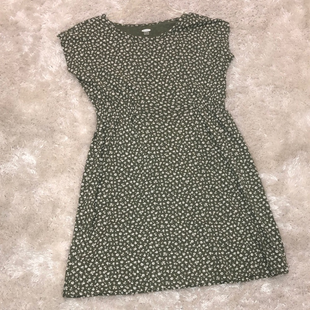 Olive Green Floral Dress!